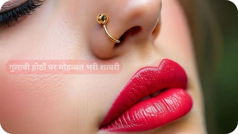 गुलाबी होठों पर मोहब्बत भरी शायरी