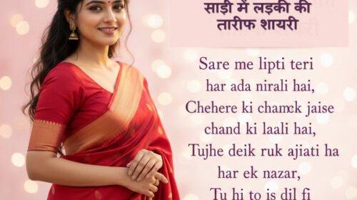 साड़ी में लड़की की तारीफ शायरी: Beautiful Saree Shayari for Girl in Hindi (4 Line)