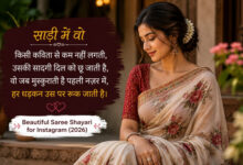 shayari on girl wearing saree in hindi