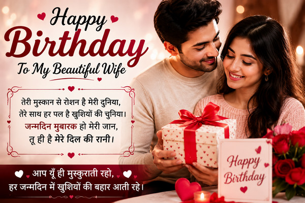 happy birthday wishes in hindi for wife